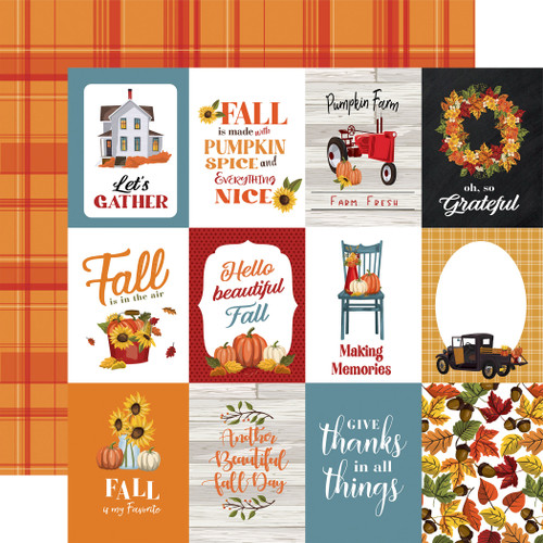 25 Pack Fall Fun Double-Sided Cardstock 12"x12"-3"x4" Journaling Cards CBFF12-6003 - 691835209814