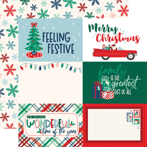 25 Pack Happy Holidays Double-Sided Cardstock 12"X12"-6"x4" Journaling Cards HPH12-7009 - 691835221311