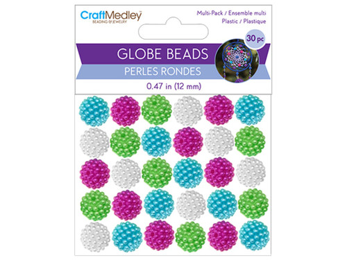6 Pack Craft Medley Globe Micro Bead 12mm-Bloom BD485-A - 775749268836