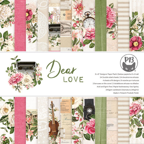 2 Pack P13 Double-Sided Paper Pad 6"X6" 24/Pkg-Dear Love P13DEA09 - 5904619322223