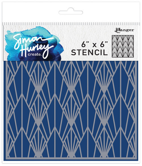 3 Pack - Simon Hurley create. Layering Stencil 6"X6"-Deco Diamonds - HUS83375 - 789541083375