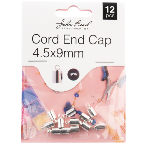 3 Pack - John Bead Cord End Cap 4.5x9mm 12/Pkg-Silver - 1401180 - 665772231979