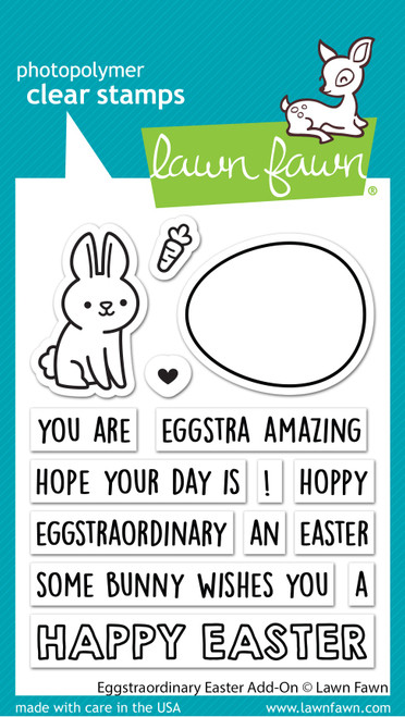 2 Pack Lawn Fawn Clear Stamps 3"X4"-Eggstraordinary Easter Add-On LF3079 - 789554578585