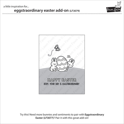 2 Pack Lawn Fawn Clear Stamps 3"X4"-Eggstraordinary Easter Add-On LF3079