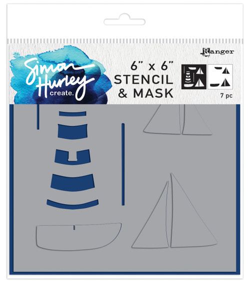 3 Pack Simon Hurley create. Stencil 6"X6"-Smooth Sailing HUS81029 - 789541081029
