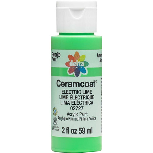 6 Pack Delta Ceramcoat Acrylic Paint 2oz-Electric Lime 2000-2727 - 017158027278