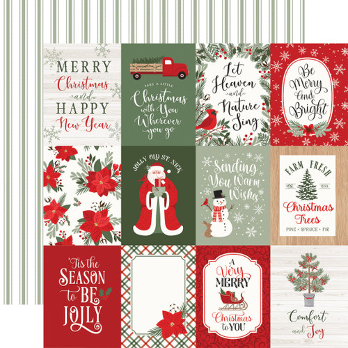 25 Pack Christmas Time Double-Sided Cardstock 12"X12"-3"x4" Journaling Cards EPCT12-30003 - 691835223414