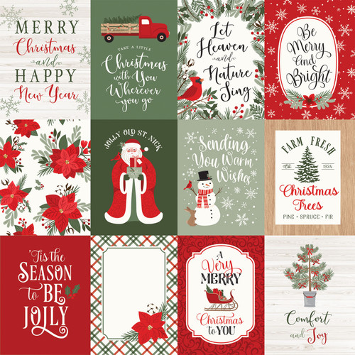 25 Pack Christmas Time Double-Sided Cardstock 12"X12"-3"x4" Journaling Cards EPCT12-30003