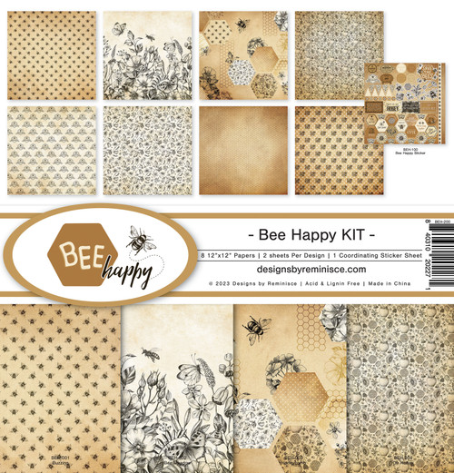 3 Pack Reminisce Collection Kit 12"X12"-Bee Happy BEH200 - 840310202271