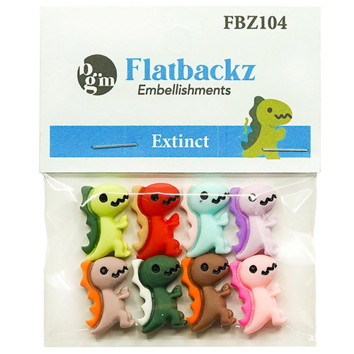 6 Pack Buttons Galore Flatbackz Embellishments-Extinct FBZ-104 - 840934006866