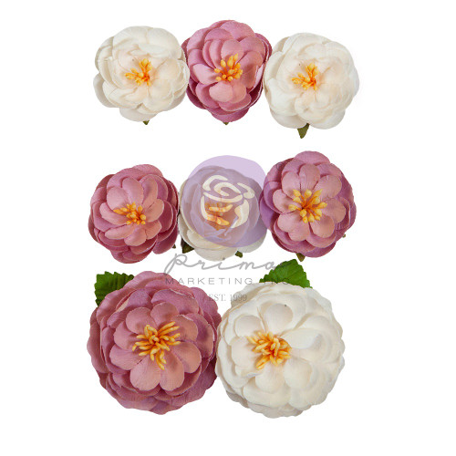 3 Pack Prima Marketing Paper Flowers 9/Pkg-Sweet Lullaby/ Avec Amour AA664435