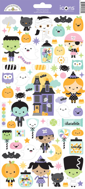 3 Pack Doodlebug Cardstock Stickers 5.875"X13"-Sweet & Spooky DB8262 - 842715082625