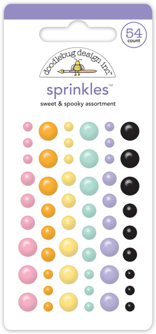 3 Pack Doodlebug Sprinkles Adhesive Enamel Shapes-Sweet & Spooky Assortment DB8230 - 842715082304