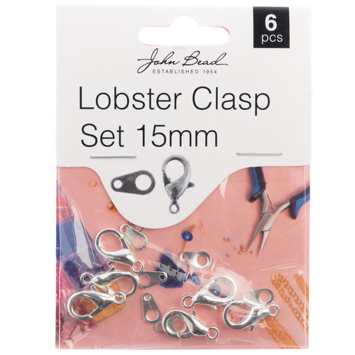 3 Pack John Bead Lobster Clasp Set 15mm 6/Pkg-Silver 1401006 - 665772203020