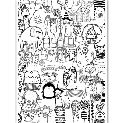 3 Pack - Dress My Craft Transfer Me Sheet A4-Doodled Background - MCDP4710 - 194186008940