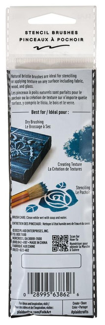 3 Pack - FolkArt Short Handle Stencil Brush Set 7/Pkg- - 63862 3 Pack - FolkArt Short Handle Stencil Brush Set 7/Pkg- - 63862