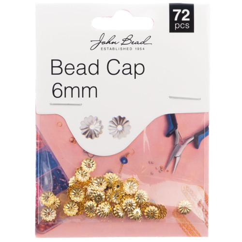3 Pack - John Bead Bead Cap 6mm 72/Pkg-Gold - 1401066 - 665772203754