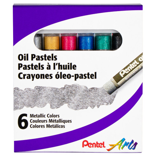 6 Pack Pentel Oil Pastels-Metallic PHN6-M6 - 884851057334