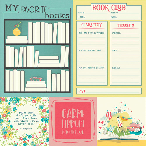 25 Pack Book Club Double-Sided Cardstock 12"X12"-Favorite Character PBCL12-4248