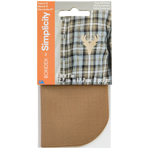 6 Pack - Bondex Iron-On Twill Patches 5"X7" 2/Pkg-Beige - 240 008-091BW - 070659962295 6 Pack - Bondex Iron-On Twill Patches 5"X7" 2/Pkg-Beige - 240 008-091BW - 070659962295