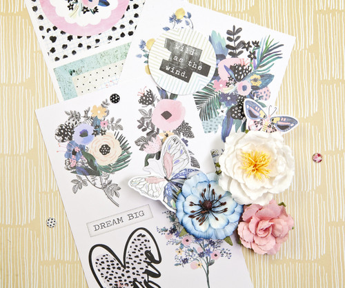 3 Pack Spring Abstract Chipboard Stickers 38/Pkg-Shapes W/Foil Details P661557