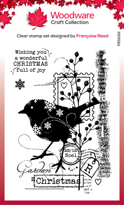 2 Pack Woodware Clear Stamps 4"X6"-Christmas Robin FRS1012 - 5055305984178