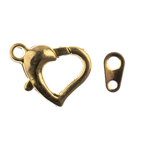 3 Pack - John Bead Heart Lobster Clasp 13mm 5/Pkg-Gold - 1401167