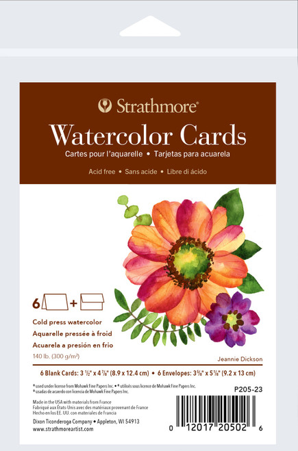 3 Pack - Strathmore Cards & Envelopes 3.5"X4.875" 6/Pkg-Watercolor - P20523 - 012017205026