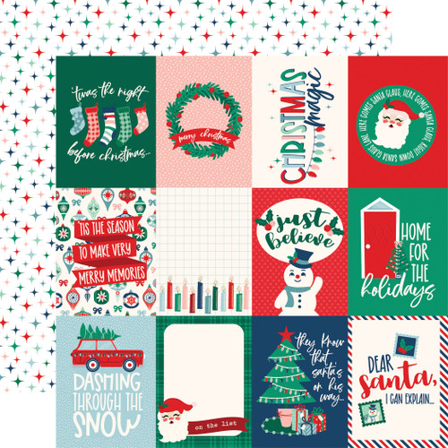 25 Pack Happy Holidays Double-Sided Cardstock 12"X12"-3"x4" Journaling Cards HPH12-7003 - 691835220710