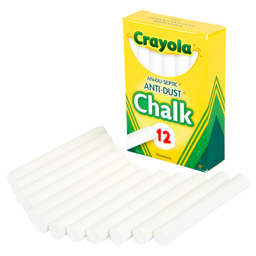Crayola Anti-Dust Chalk-White 12/Pkg 50-1402