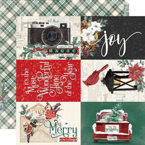 25 Pack Simple Vintage 'Tis The Season Double-Sided Cardstock 12"X12-4"x6" Elements SVS12-20714 - 810112385014