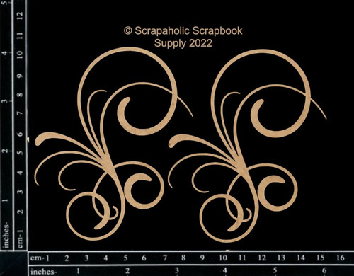 6 Pack Scrapaholics Laser Cut Chipboard 2mm Thick-Flourish Set, 2/Pkg 3.5"X2.75" S88983