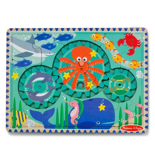 3 Pack Melissa & Doug Wooden Gear Puzzle 18pcs-Underwater MD31003