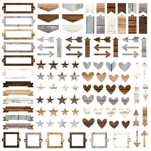 2 Pack - Color Vibe Chipboard Bits & Pieces 120/Pkg-Woods - CV13486