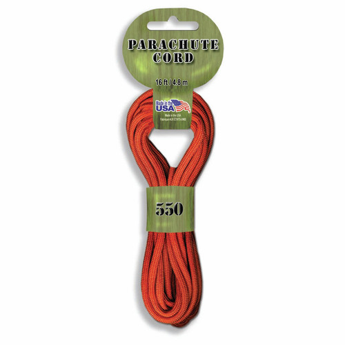 6 Pack - Pepperell Braiding Parachute Cord 4mmx16'-Burnt Orange - PARA-1641 - 725879309534