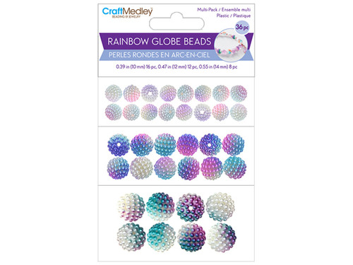 6 Pack Craft Medley Rainbow Globe Beads 36/Pkg-Assorted #1 BD483-A - 775749268881