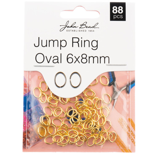 3 Pack - John Bead Jump Ring Oval 8x6mm 88/Pkg-Gold - 1401169 - 665772231863
