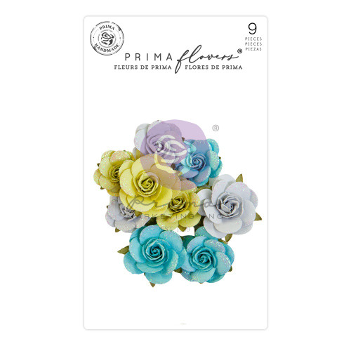 3 Pack Prima Marketing Paper Flowers 9/Pkg-Postcards From Paradise Harmony PC664541 - 655350664541