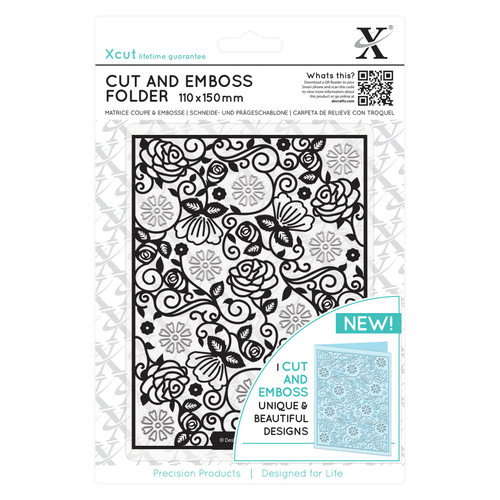 Xcut Cut & Emboss Folder 110mm X 150mm-Floral Pattern XC503806 - 5050870017764
