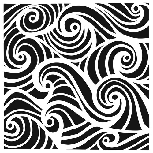 3 Pack Crafter's Workshop Template 6"X6"-Swirling Waves TCW6X6-1064 - 842254030644