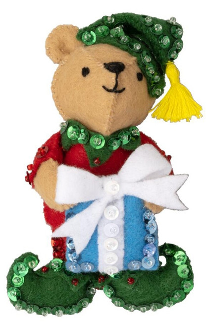 Bucilla Felt Ornaments Applique Kit Set Of 6-Teddy Bear Traditions 89646E