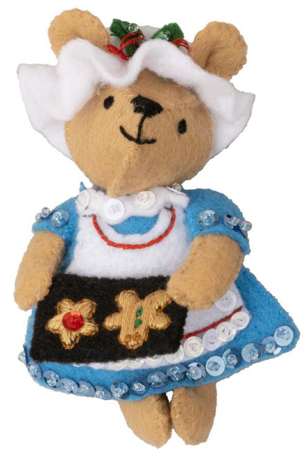 Bucilla Felt Ornaments Applique Kit Set Of 6-Teddy Bear Traditions 89646E