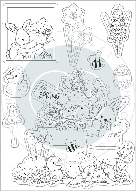 5 Pack Craft Consortium Clear Stamps-Let Spring Begin CSTMP086