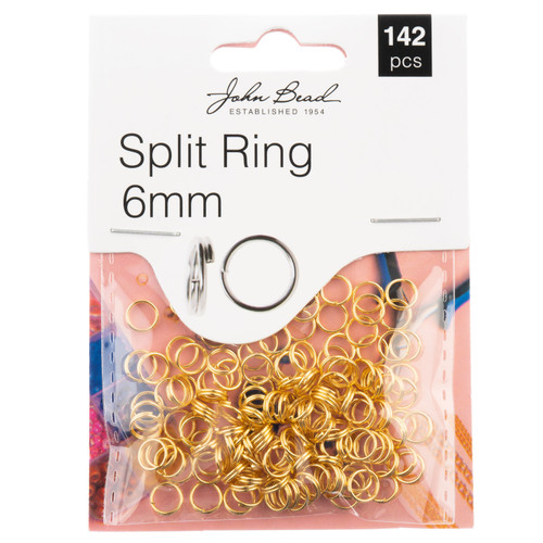 John Bead Split Ring 6mm 142/Pkg-Gold 1401144 - 665772231610