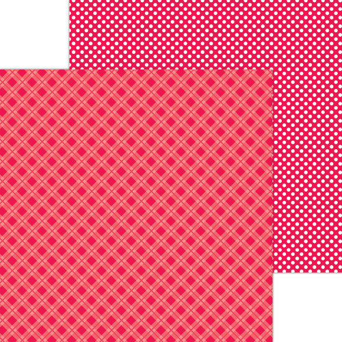 25 Pack Doodlebug Petite Prints Plaid/Polka Dot Cardstock 12"X12"-Ladybug DPPPP12-8095 - 842715080959