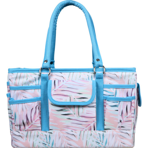 SINGER Collapsible Deluxe Store & Tote Caddy-Pastel Palm Print 00771