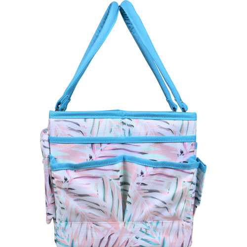 SINGER Collapsible Deluxe Store & Tote Caddy-Pastel Palm Print 00771