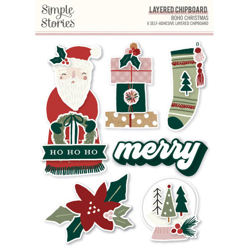 3 Pack - Boho Christmas Layered Chipboard- - BC20625 - 810112384802