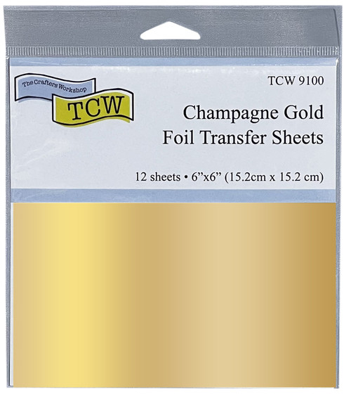 2 Pack Crafter's Workshop Foil Transfer Sheets 6"X6" 12/Pkg-Champagne Gold TCWFTS-9100 - 842254091003