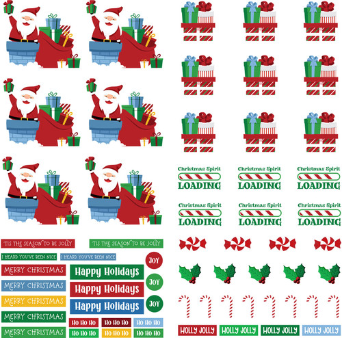 25 Pack PhotoPlay Santa Please Stop Here Cardstock 12"x12"-Pre-Colored Dies Paper PSSPS12 - 709388342282